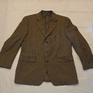 Ralph Lauren Men's‎ Wool/Cashmere Houndstooth Sport Coat Brown 42L
